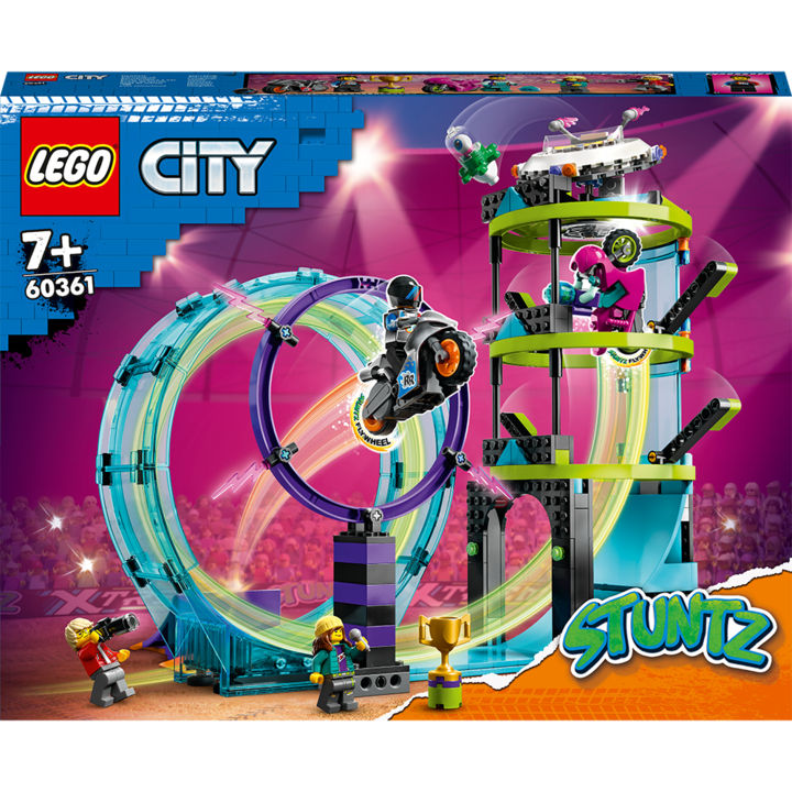 LEGO® City - Provocarea suprema de cascadorii pe motocicleta 60361, 385 piese