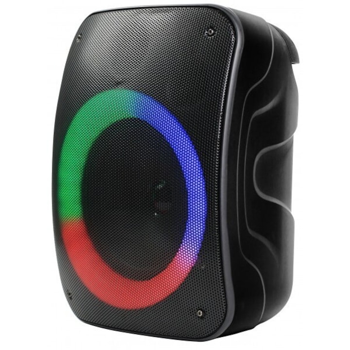 Difuzor portabil, Bluetooth 5.4, TF, AUX, trei moduri de iluminare, sapte melodii, 1500mAh, alb