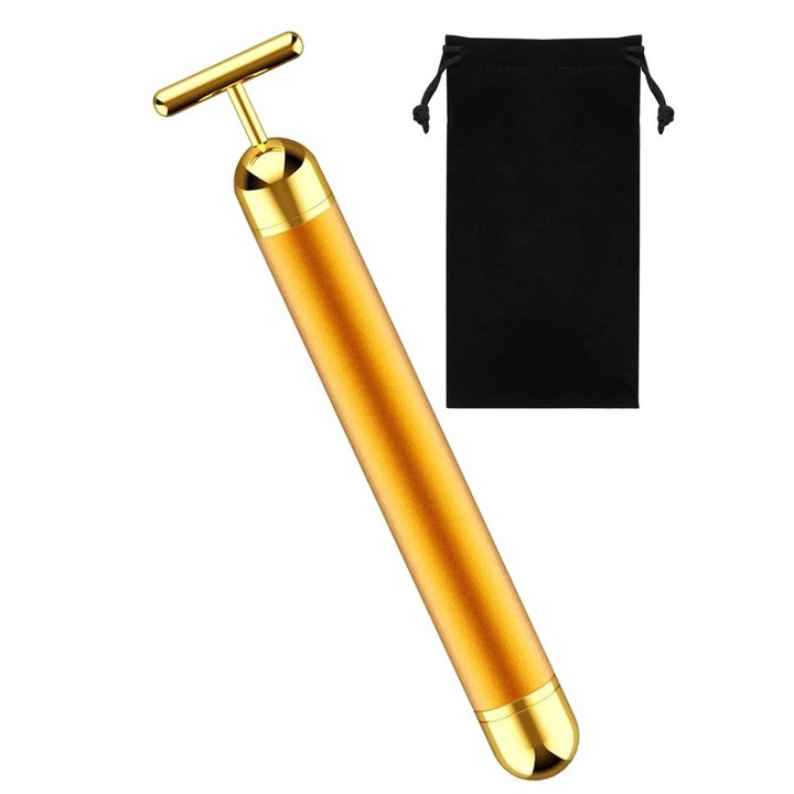 Aparat masaj facial cu vibratii, 24134, Auriu