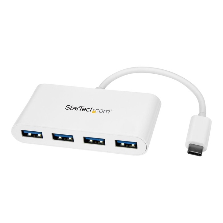 StarTech.com HB30C4ABW интерфейсен хъб USB 3.2 Gen 1 (3.1 Gen 1) Type-C 5000 Мбит/с Бяла