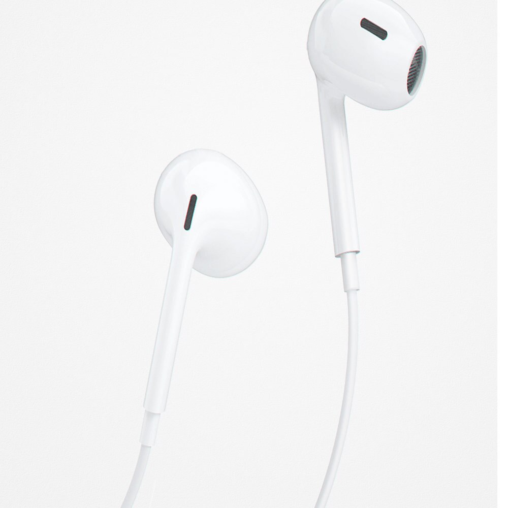 Casti audio cu microfon Dudao X14 Pro L-W1, In-ear, Control pe fir, Lightning, Lungime cablu 1.2m, Alb