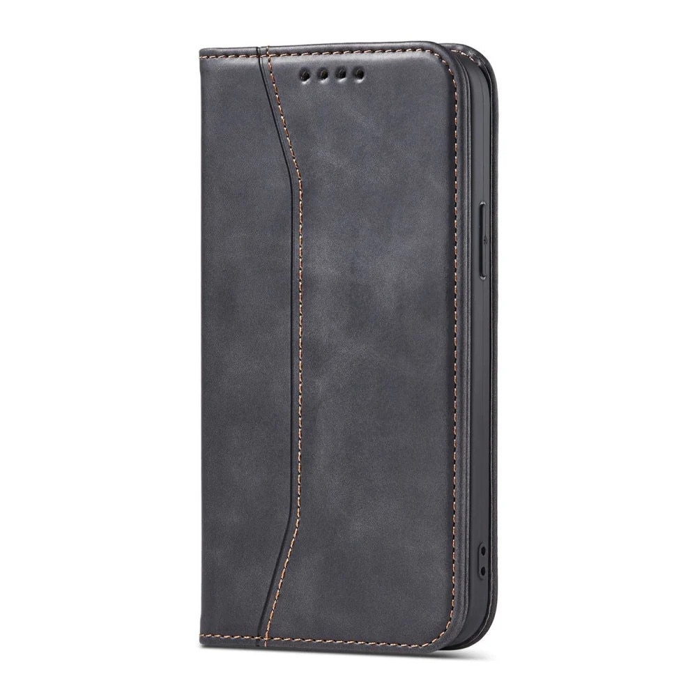 Husa pentru iPhone 13 Pro Max, Hurtel, Tip carte, Magnet, Buzunar card, Piele, Negru