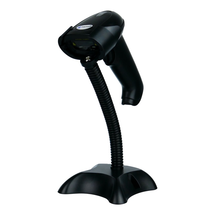 Баркод скенер със стойка, автоматично сканиране, WIFI скенер, вградена памет и съхранение на кодове, обхват до 20 метра на закрито и до 100 метра на открито, ефективен, HDWR, HD44A