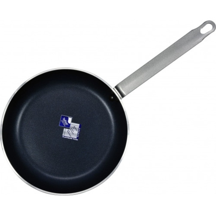 Tigaie Yato, Aluminiu cu invelis de teflon, 28 cm, Negru / Argintiu