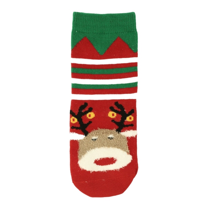 Детски дълги чорапи, Коледа, 95% памук, Безшевни, NO5445, 32-35 EU, Многоцветни