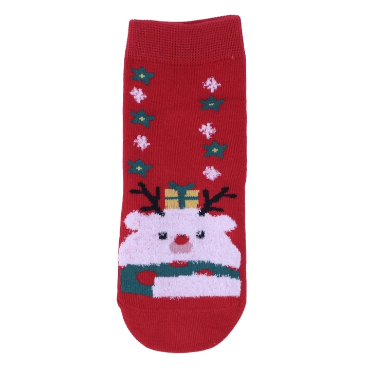 Детски дълги чорапи, Коледа, 95% памук, Безшевни, NO5448, 5-6 години, Многоцветни