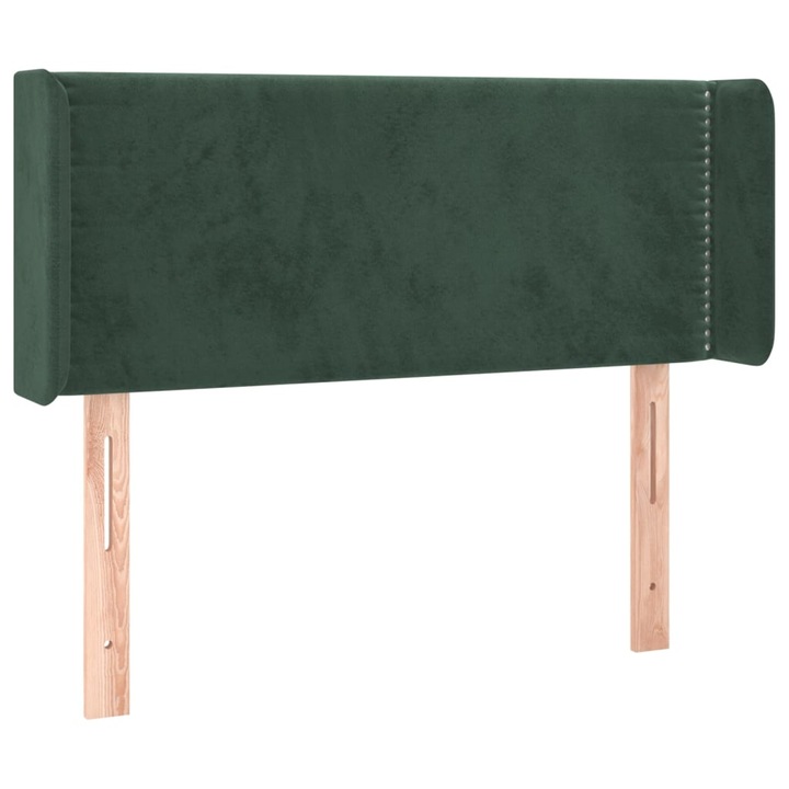 vidaXL Tablie pat cu aripioare, verde inchis 83x16x78/88 cm, catifea, 5.6 kg 3118661