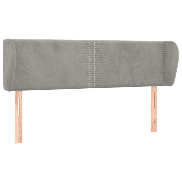 Tablie de pat cu aripioare vidaXL, gri deschis, 147x23x78/88 cm, catifea, 9.5 kg