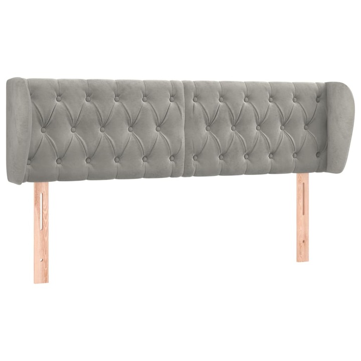 vidaXL világosszürke bársony fejtámla szárnyakkal 163x23x78/88 cm 9.9 kg 3117534
