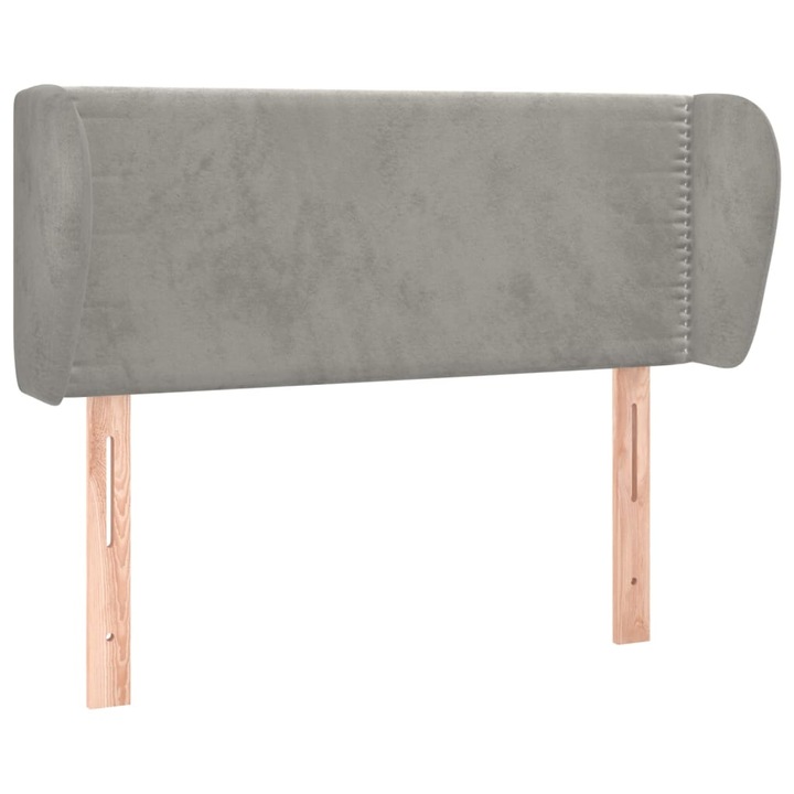 Tablie de pat vidaXL, cu aripioare, gri deschis 93x23x78/88 cm, catifea, 6.2 kg 3117040