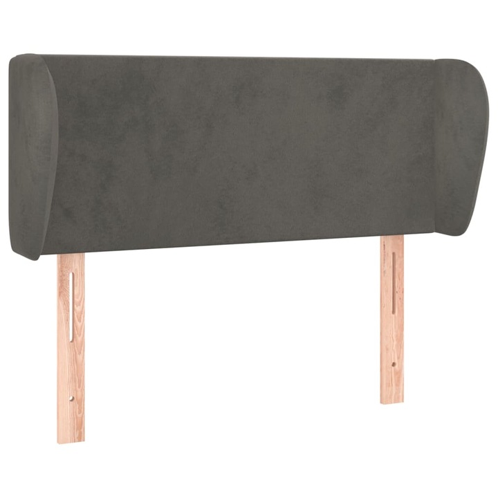Tablie de pat vidaXL, cu aripioare, gri inchis 83x23x78/88 cm, catifea, 5.7 kg 3116895