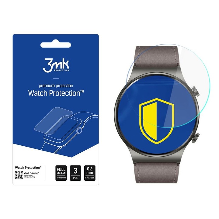Скрийн протектор 3mk Watch Protection™ v. FlexibleGlass Lite за Huawei Watch GT 2 Pro Classic