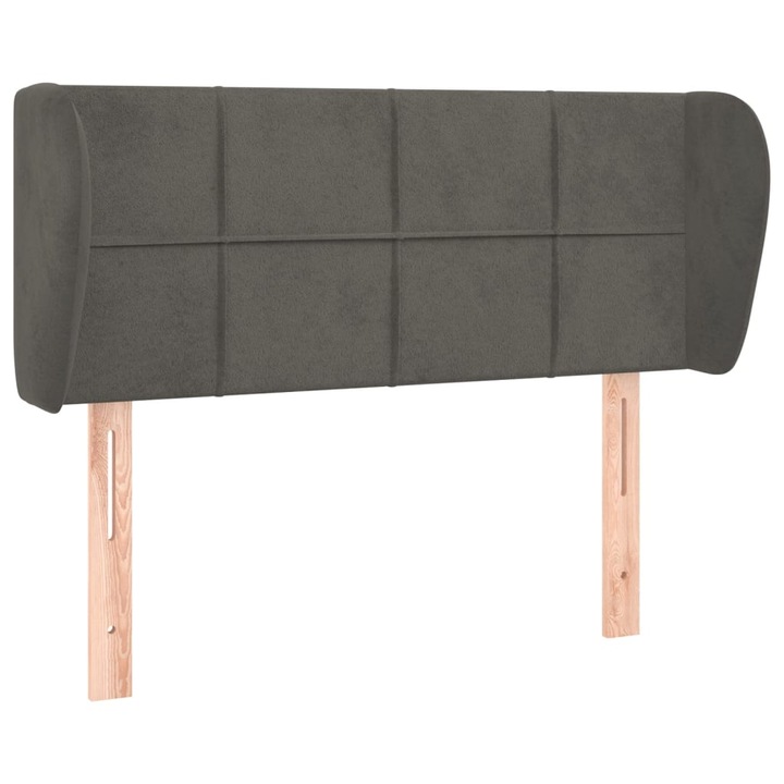 Tablie de pat vidaXL, cu aripioare, gri inchis 83x23x78/88 cm, catifea, 6 kg 3117175
