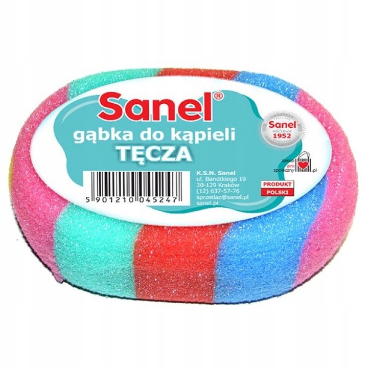 Fürdőszivacs, Sanel, Műanyag, Többszínű