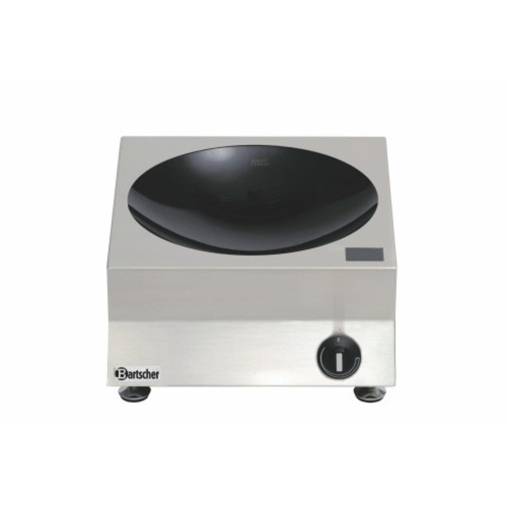 Wok cu inductie, Bartscher, Otel inoxidabil, 3 kW, Argintiu