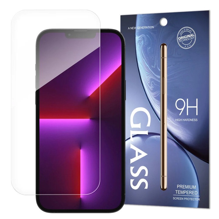 Folie sticla securizata display compatibila cu iPhone 14 Pro Max, Transparent