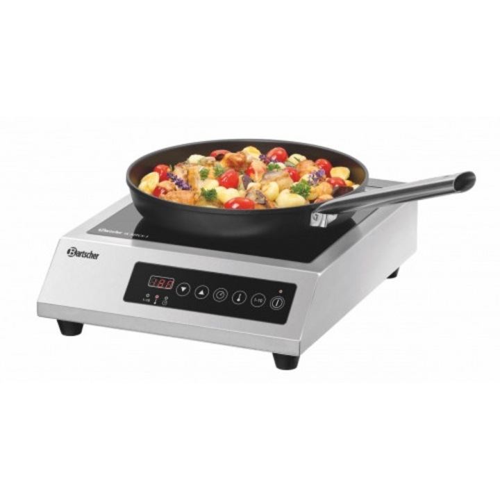 Plita cu inductie, Bartscher, Otel inoxidabil, 1200 W, Argintiu