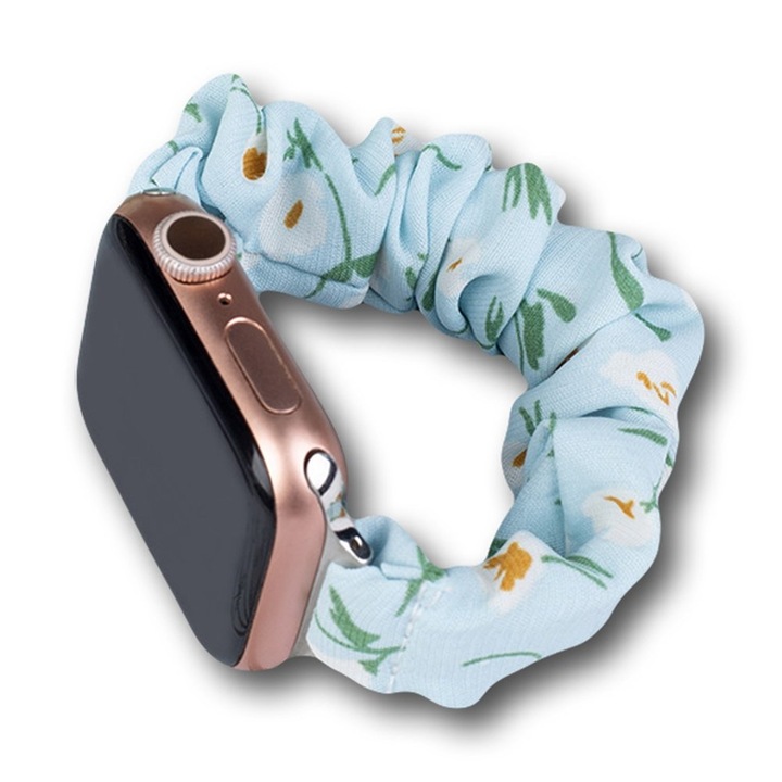 Гривна за Apple Watch 7 band 7/6/5/4/3/2 / SE 45/44 /42 mm, Hurtel, Elastic strap, Canvas, Blue