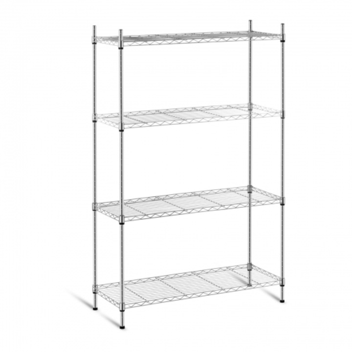 Royal Catering polc, fém, 35 x 90 x 137 cm, 4 polc, 120 kg, ezüst