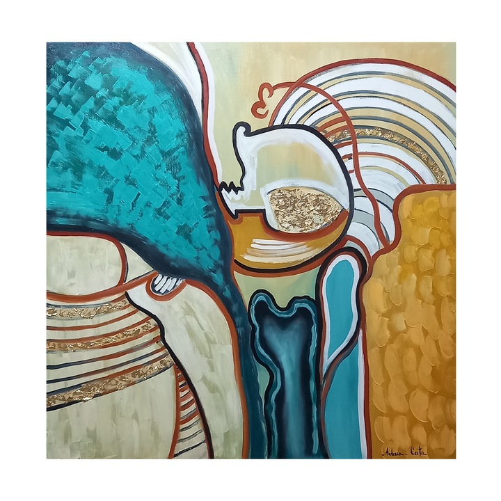 Tablou pictat manual, Crazy, Paintings Romania, 100 cm x 100 cm