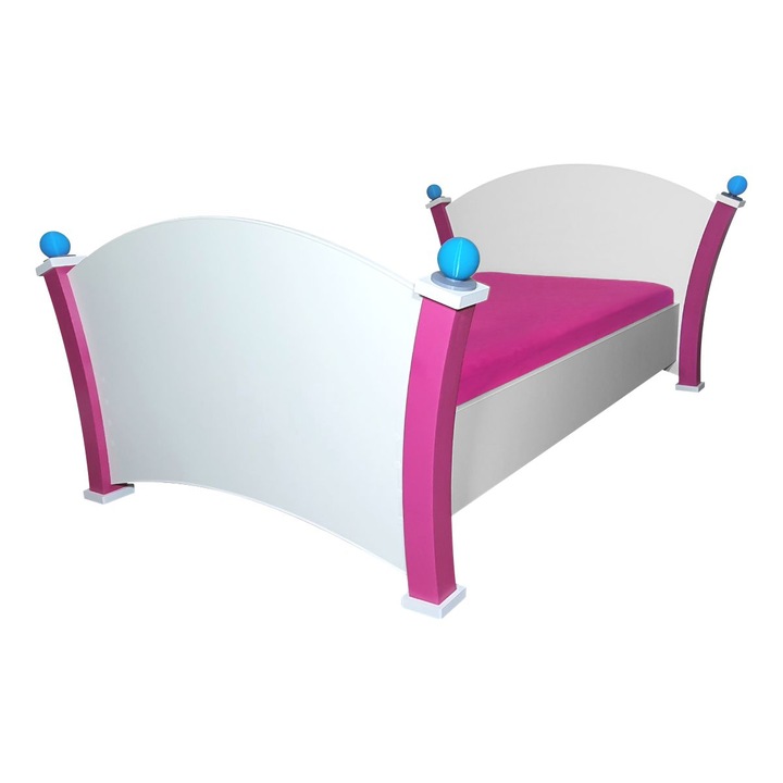 Pat copii Alice Bubble Gum 2-12 ani, alb-candy-turcoaz