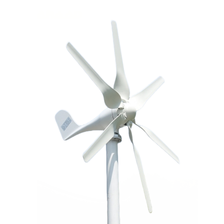 Kit constructie turbina eoliana, Generator de energie electrica, 12V,800W, 6 pale, Cu controler MPPT, Alb