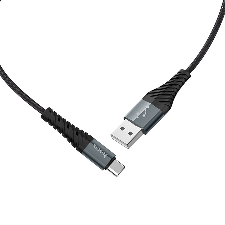 USB-A към Type-C кабел за данни 12W, 2.4A, 1m, Hoco Cool Charging (X38), черен