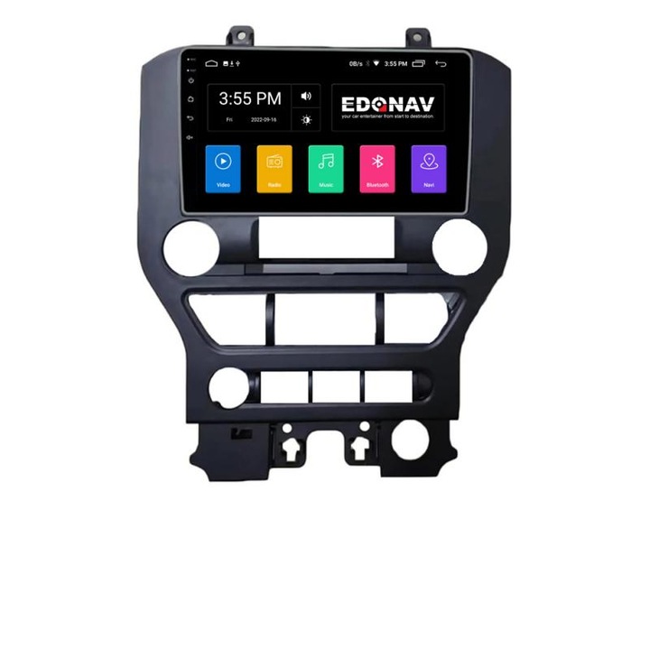 Ford Mustang 2015-2020 Edotec dedikált navigációs rendszer, Android, rádió, Bluetooth, internet, négymagos processzor, 2 GB és 16 GB memória