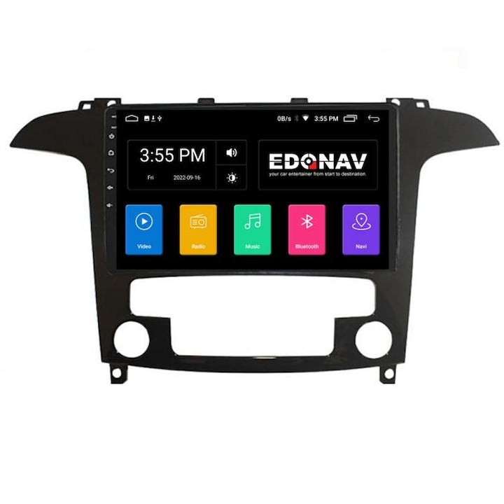 Ford S-Max 2008-2012 Edotec dedikált navigációs rendszer, Android, rádió, Bluetooth, internet, négymagos processzor, 2 GB és 16 GB memória