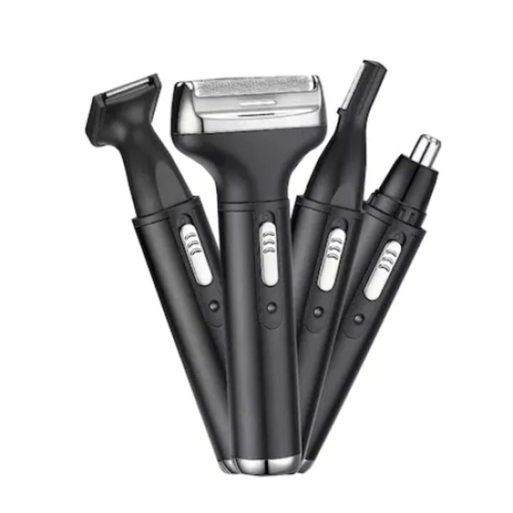 Epilator Aorlis, 4 capete, 3W, 6500 rpm, lame otel, pentru barba, corp, sprancene, nas, urechi