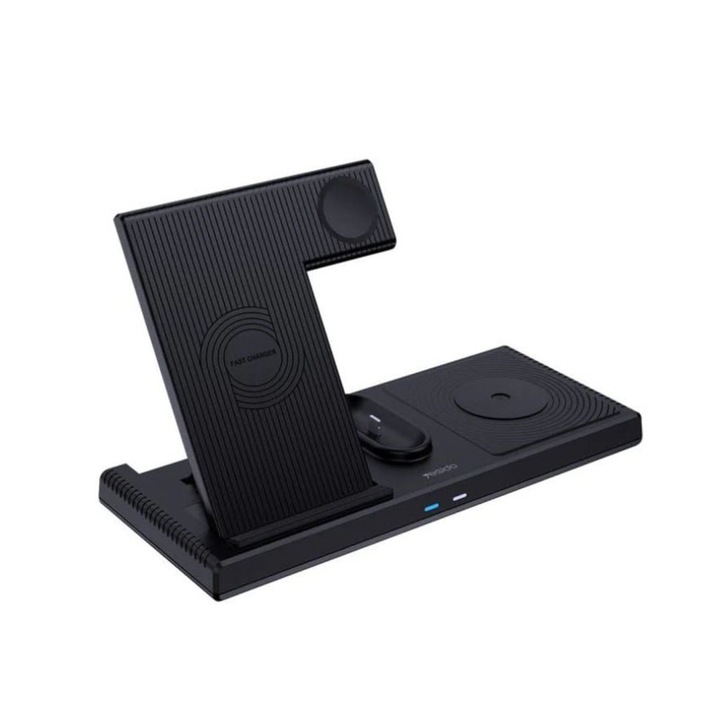 Prémium vezeték nélküli töltő 4 az 1-ben Yesido Magnetic Magsafe 18w Ds13, telefonhoz, fejhallgatóhoz, okosórához, fekete