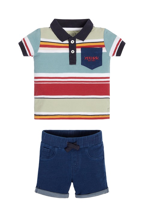 GUESS KIDS, Тениска с яка и къс панталон, Многоцветен, 55-62 CM