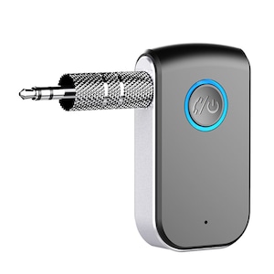 Adaptor Bluetooth 5.0, MorFansi, Receiver Audio cu Port AUX 3.5 mm, Portabil, Compatibil cu Orice Device, pentru Masina, Sistem Audio, Boxe, Negru/Gri