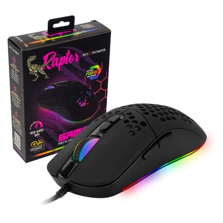 Геймърска мишка, Roxpower GM-19, RGB, Оптична, USB, Черна