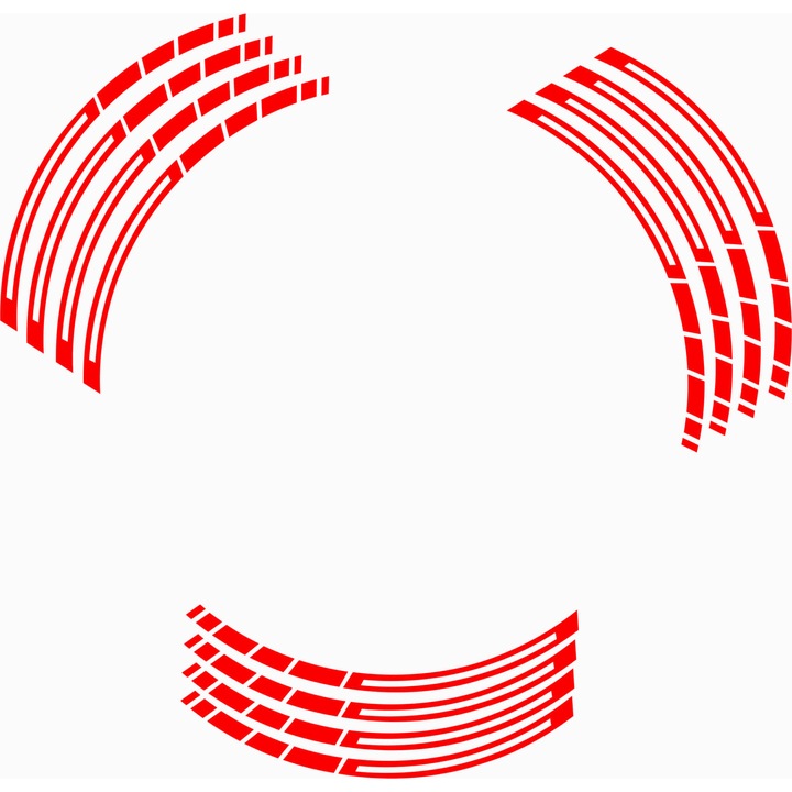 Kit Stickere Roti Moto Auto Jante R17 Set Fata Spate, rosu