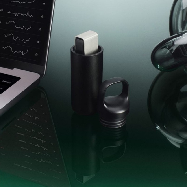 Ledger Nano X elektronikus pénztárcavédő tok, Pod típusú, ideális a digitális érmék biztonságához, Fekete