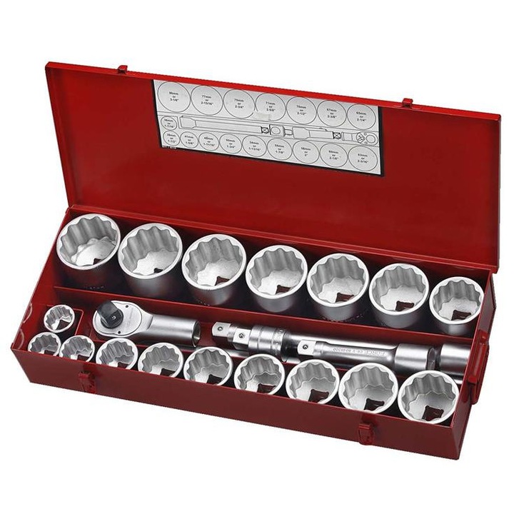 Trusa tubulare Force Tools 1" 21 piese