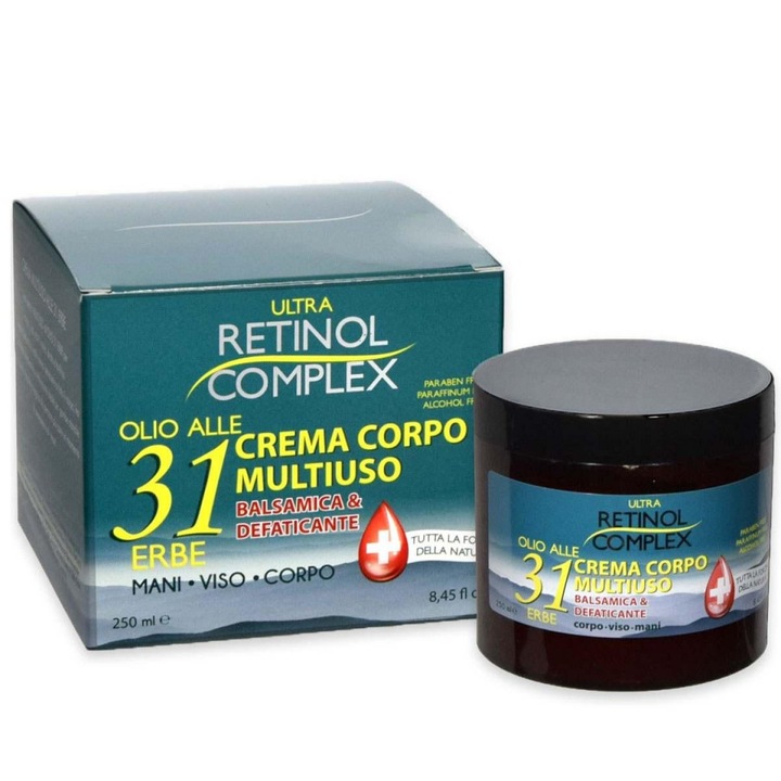MULTI-USE Complex Retinol Cream за тяло, ръце, лице с масло от 31 АРОМАТНИ БИЛКИ, 250 мл