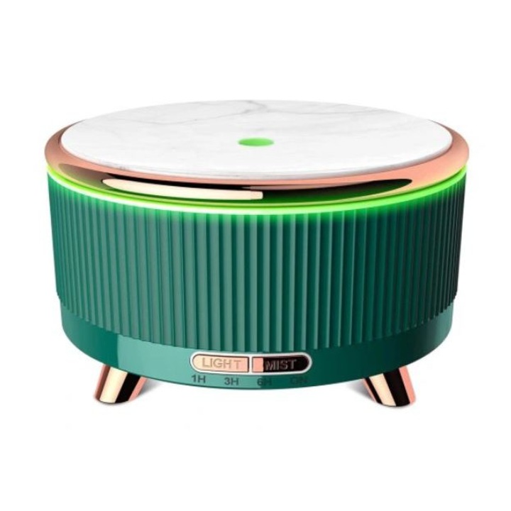 Ultrahangos légpárásító, aromaterápiás diffúzorral, zöld