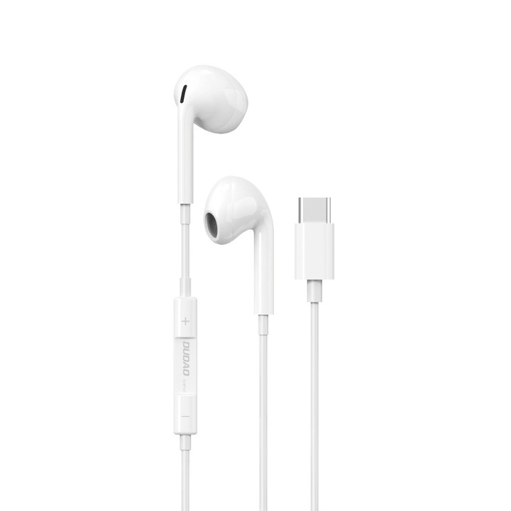 Vezetékes audio fejhallgató, Dudao, USB Type-C csatlakozó, fehér