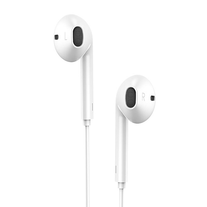 Casti audio cu fir, Dudao, Conector USB Type-C, TPE, Alb