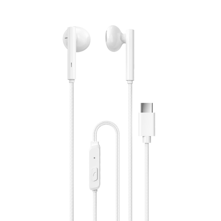 Кабелни слушалки Dudao X3B-W, USB тип C кабел 1,2 м, Бели