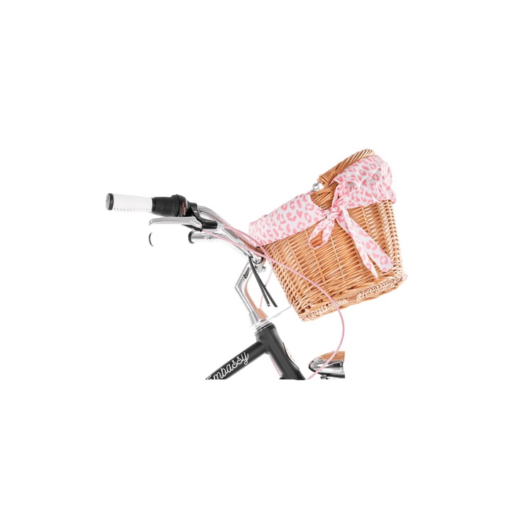 Husa cos bicicleta Pink Leopard, Embassy, Poliester, 55x38 cm, Alb/Roz