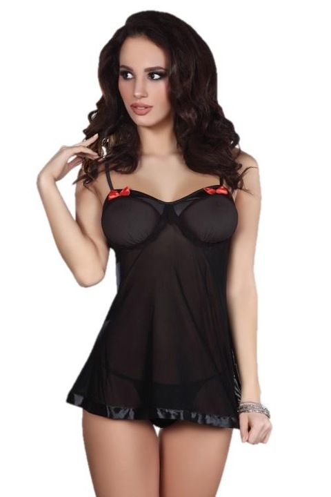Chemise si chiloti Corsetti, Mirietna, Rosu/Negru