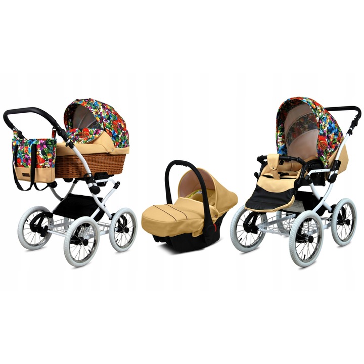 Детска количка BabyLux 3 в 1 Classic, реверсивна седалка, алуминиева рамка