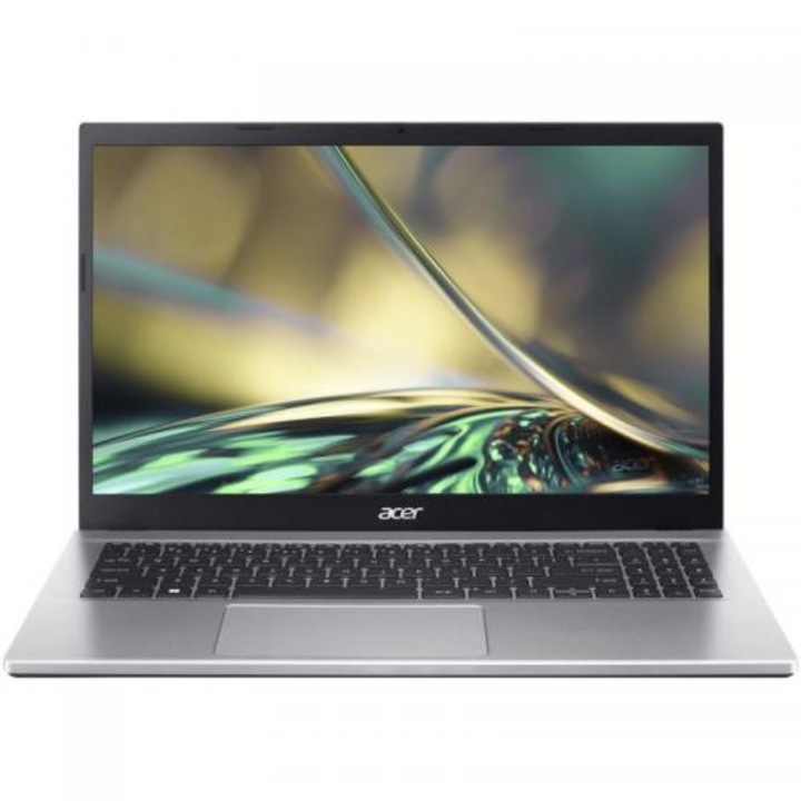 Laptop Acer Aspire 3 A315-59 cu procesor Intel® Core i7-1255U, 1.7 GHz pana la 4.7 GHz, 15.6" FHD, IPS, 8 GB RAM, 512 GB SSD, Intel® Iris® Xe, Windows 10 Pro, Argintiu