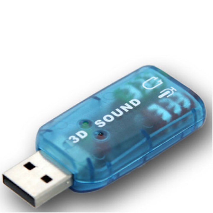Placa de sunet USB Zik, 2.1 canale, albastru