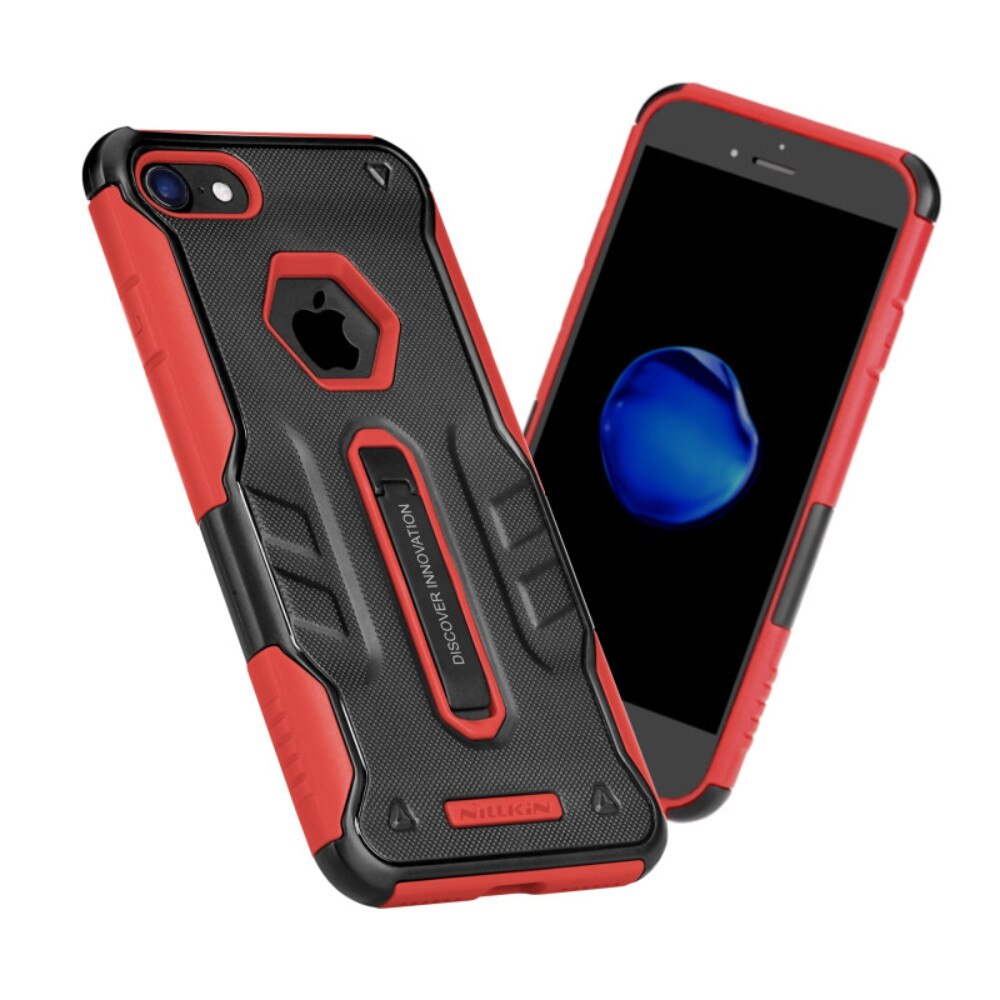 Husa hibrida cu clip suport Nillkin Defender 4 pentru iPhone 7, rosu/negru