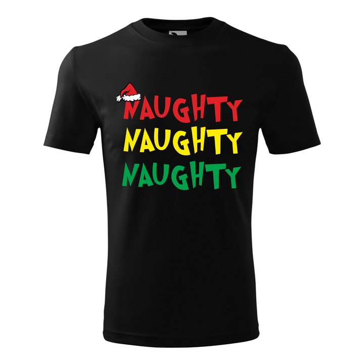 Tricou personalizat "Naughty Grinch 01", Negru, Marime 4XL