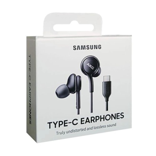 Casti Audio AKG compatibil cu Samsung cu mufa Type-C dopuri de rezerva Negru in ambalaj Retail